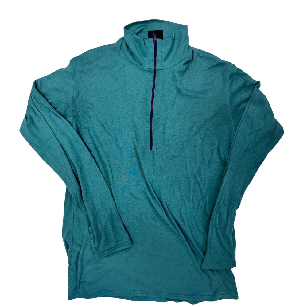 Patagonia Capilene Midweight Zip-Neck Base Layer Teal Blue Medium Made in USA